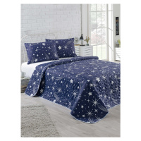 L'essentiel Sada přehoz na postel s polštáři Luisa 200x220 cm modro-bílá