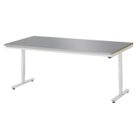 RAU Psací stůl s elektrickým přestavováním výšky, potah z ušlechtilé oceli, nosnost 150 kg, š x 