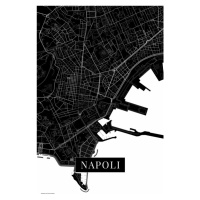 Mapa Napoli black, (26.7 x 40 cm)