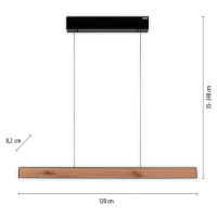 PURE PURE E-Motion LED závěsné světlo nosník, CCT dřevo