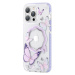 Kingxbar Butterfly Series MagSafe silikonové pouzdro na iPhone 14 PLUS 6.7" Purple butterflies