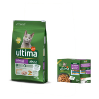 Ultima Cat 10 kg + Sterilized mix II 8 x 85g zdarma! - Sterilized kuřecí & ječmen 10 kg + Steril