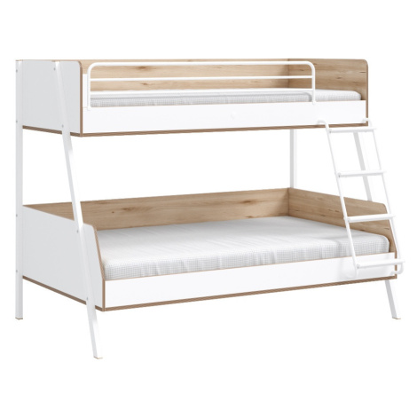 Patrová postel 90x200-120x200cm dylan - bílá/dub světlý