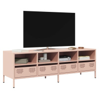 vidaXL TV skříňka růžová 135 x 39 x 43,5 cm ocel válcovaná za studena