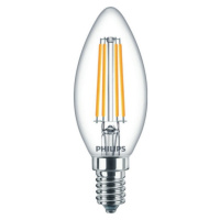 LED žárovka E14 Philips Classic Filament B35 6,5W (60W) teplá bílá (2700K), svíčka