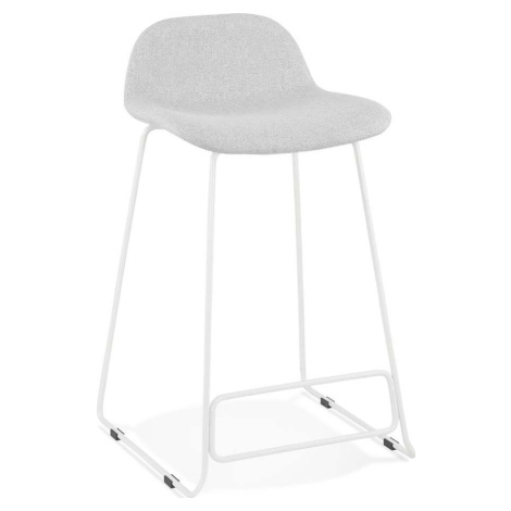 Světle šedá barová stolička s bílými nohami Kokoon Vancouver Mini, výška sedu 66 cm KoKoon Design