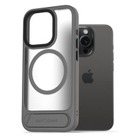 AlzaGuard Matte Case with Stand Compatible with MagSafe for iPhone 15 Pro šedý