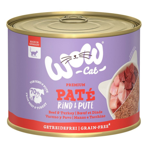 WOW CAT Adult hovězí a krůta 6× 200 g