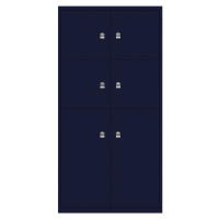 BISLEY LateralFile™ Lodge, se 6 uzamykatelnými boxy, výška 4 x 375 mm, 2 x 755 mm, oxfordská mod