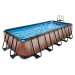 Bazén s pískovou filtrací Wood pool Exit Toys ocelová konstrukce 540*250*122 cm hnědý od 6 let