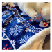 Vánoční tmavě modrá beránková deka z mikroplyše FROSTY Rozměr: 200 x 220 cm