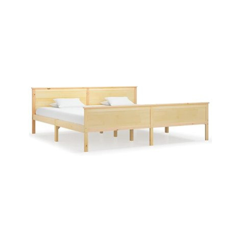 Rám postele masivní dřevo borovice 200 × 200 cm, 322180 SHUMEE