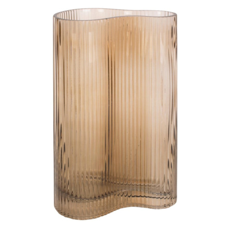 Světle hnědá skleněná váza PT LIVING Wave, výška 27 cm