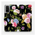 Flipové pouzdro na mobil Samsung Galaxy S20 FE - VD07S Růže a květy na černém pozadí
