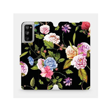 Flipové pouzdro na mobil Samsung Galaxy S20 FE - VD07S Růže a květy na černém pozadí