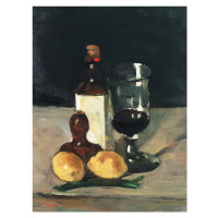 Obrazová reprodukce Still Life with Bottle, Glass & Lemons (Vintage Kitchen) - Paul Cézanne, 30x