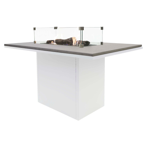 Krbový plynový stůl Cosiloft 120 vysoký jídelní stůl bílý rám / deska šedá (neobsahuje sklo) COS