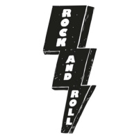 Ilustrace Rock and Roll lettering on black, Mehmet Şeşen, 40 × 40 cm