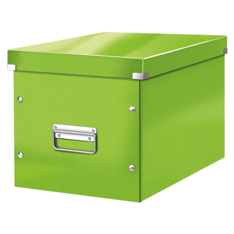 Zelený kartonový úložný box s víkem 32x36x31 cm Click&Store – Leitz