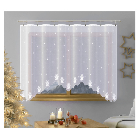 Hotová záclona žakárová, NOVÉ Zvonky, bílá 220 x 120 cm FORBYT