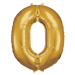 Zlatý foliový balónek 88cm - číslo 0
