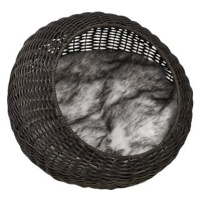 Pet Star Ručně pletený ratanový koš s polštářem 52 × 35 cm