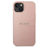 Guess PU Leather Saffiano kryt iPhone 14 Plus růžový