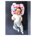 Baby Nellys Oboustranný polštářek s oušky, 30x35cm - Hvězdičky,minky modrá/mátová