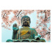 Fotografie Buddha statue with cherry blossom in, Sanga Park, 40 × 26.7 cm