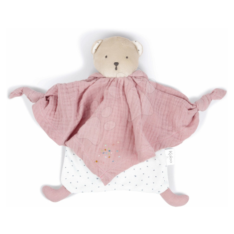 Textilní medvěd růžový Organic Cotton Doudou Bear Pink Kaloo na mazlení do postýlky 20 cm v dárk