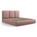 Světle růžová čalouněná dvoulůžková postel s úložným prostorem s roštem 180x200 cm Brody – Mazzi