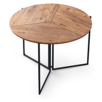 Kalune Design Jídelní stůl YAPRAK 100 cm černý/borovice
