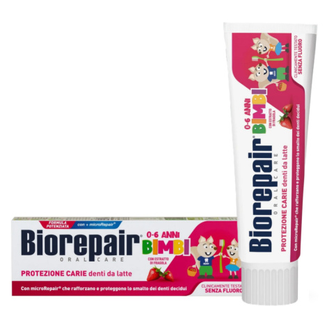 BioRepair Kids dětská zubní pasta bez fluoridů 0-6 let (jahoda), 50ml