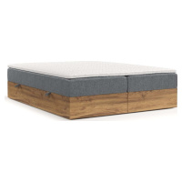 Boxspring postel s úložným prostorem v šedo-přírodní barvě 140x200 cm Faro – Maison de Rêve