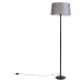 Černá stojací lampa s plátěným odstínem tmavě šedá 45 cm - Simplo