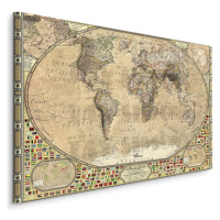 MyBestHome BOX Plátno Vintage Mapa Světa Varianta: 70x50