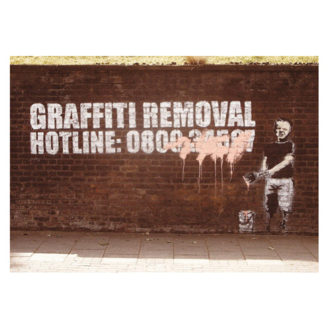 Plakát, Obraz - Banksy Street Art - Graffity Removal Hotline, (59 x 42 cm)