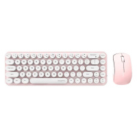 Klávesnice Wireless keyboard + mouse set MOFII Bean 2.4G (White-Pink)