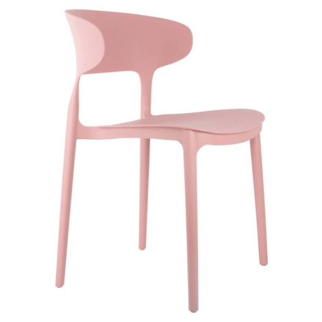 Světle růžové plastové jídelní židle v sadě 4 ks Fain – Leitmotiv