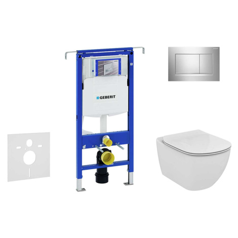 Geberit Duofix - Modul pro závěsné WC s tlačítkem Sigma30, lesklý chrom/chrom mat + Ideal Standa