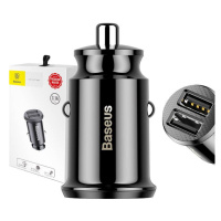 Baseus Grain 2x USB 5V 3,1A nabíječka do auta (černá)