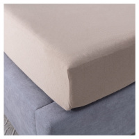 Dekoria Jersey prostěradlo s gumou Jerry 160x200cm beige, 160 x 200 cm