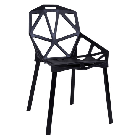 TZB Prolamované židle VECTOR černé - 4 kusy