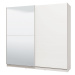 Dvoudveřová posuvná skříň se zrcadlem auri 220 - bílá/bílá lesk