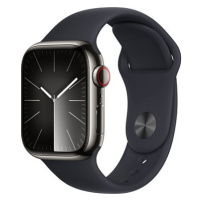 Apple Watch Series 9 41mm Cellular Grafitově šedý nerez s temně inkoustovým řemínkem - M/L