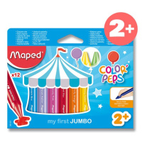 Voskovky MAPED Color´Peps WAX JUMBO - 12 barev, trojhranné