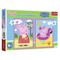 Trefl Sada puzzle 2 v 1, 35 + 63 dílků (Prasátko Peppa)