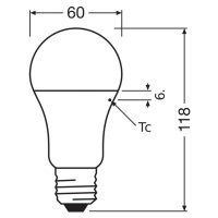 OSRAM OSRAM LED Classic Star, matná, E27, 10 W, 2 700 K, 1 055 lm