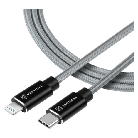 USB datový kabel Tactical Fast Rope Aramid Cable USB-C/Lightning MFi 1m šedý