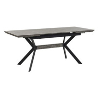 Rozkládací jídelní stůl 140/180 x 80 cm šedý s černou BENSON, 245001